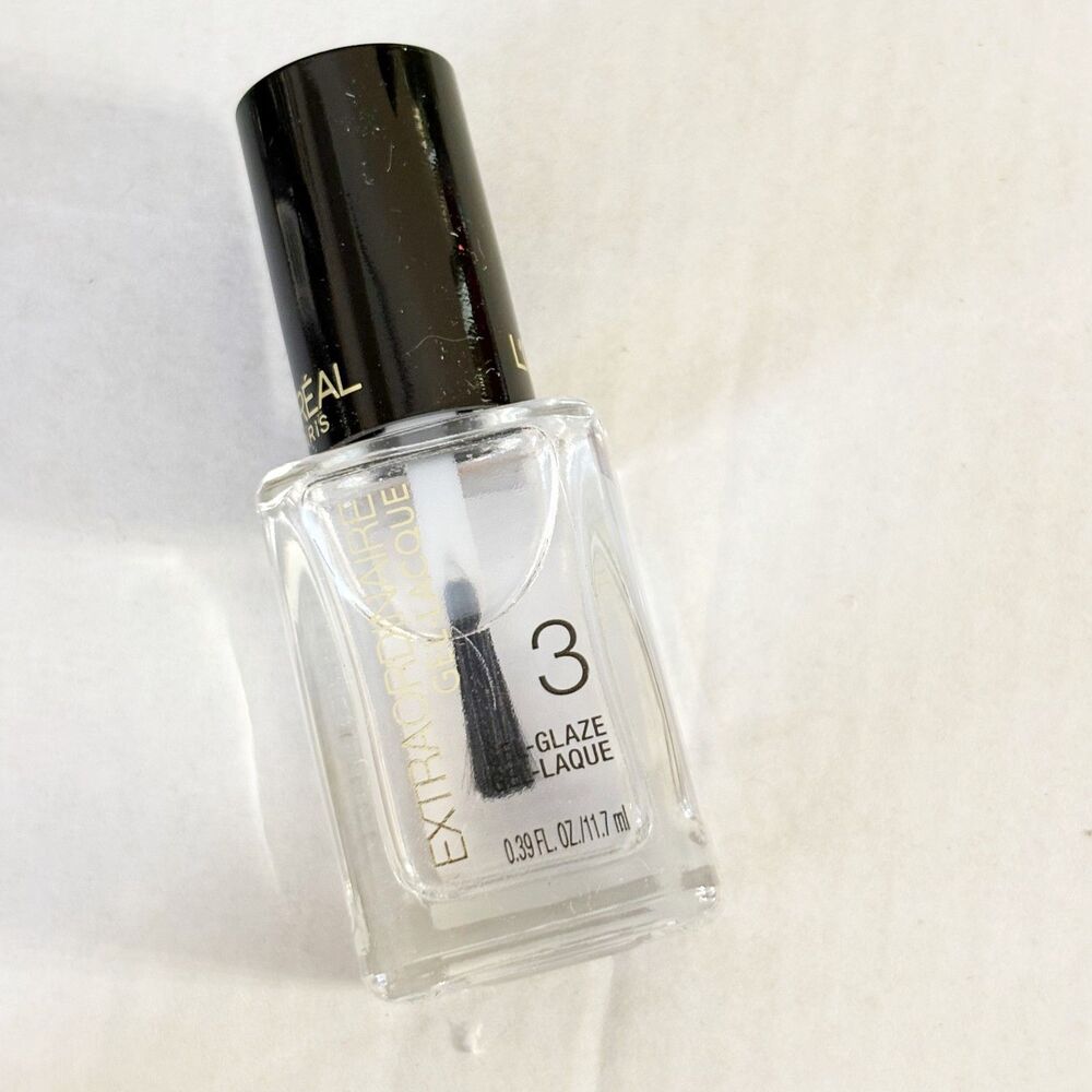 L'Oreal Extraordinaire #3 Gel-Glaze Top Coat Clear 0.39 Fl Oz
